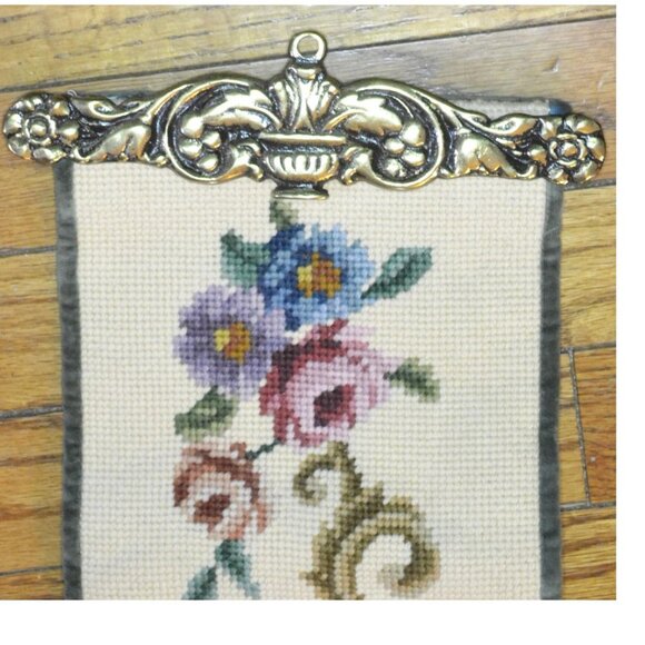 Beautiful Vintage Handmade Needlework Bell Pull Chimney Flu Pull Wall Decor - Picture 2 of 8